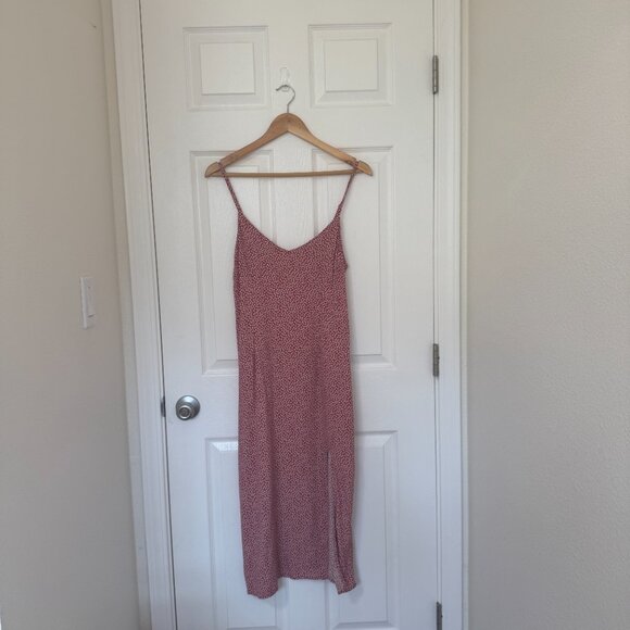 Abercrombie & Fitch Women’s Floral Spaghetti Strap Midi Dress Slit Pink Medium - Picture 9 of 9